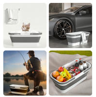 Cesta De Mopa Plegable Con Manija Gran Capacidad Para Lavar Coche Y Pesca Recipiente Portátil Ecológico De Plástico PP - details 5