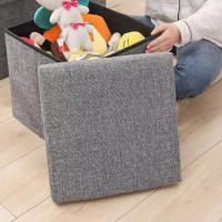 Reposapiés otomano de almacenamiento, taburete plegable para pies, caja de almacenamiento, taburete para el hogar, taburete para pies, banco, caja grande para guardar ropa de lino - details 1