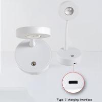 Lámpara De Pared LED Recargable Con Control Táctil Y Remoto IR Rotación 360° Luz Nocturna Portátil Para Dormitorio Lectura - details 3