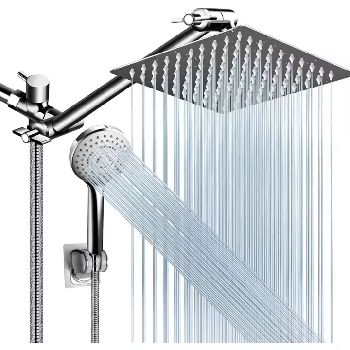 Ducha a Mano con Cinco Velocidades y Extensión de Tres Vías - Manguera de Ducha - 1