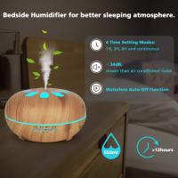 Humidificador ultrasónico de aromaterapia 550ml, difusor de aceite Perfumado nebulizador para aceites Esenciales con 7 Colores LED Silencioso para yoga, Madera - details 1