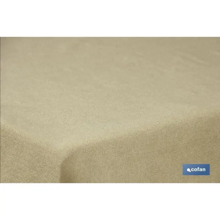 Mantel antimanchas resinado 1,40 x 20 m 50 % alg 50% pol. dorado - 1