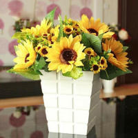 Busto De Girasoles Artificiales 13 Cabezas Flor Real Toque Para Jardín Fiesta De Boda Casa Exposición Perfecto - details 7