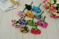 12 Pcs Flores Artificiales De Estambul Para Decoración De Boda DIY Adorno De Coronel Hilo Y Regalo De Caja De Flores Falsas Para Scrapbooking - details 0