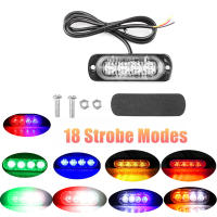 Luz De Advertencia Estroboscópica LED Para Coche Camión Remolque 1/2Pcs 4LED Luz De Emergencia Intermitente Universal Para Automóviles Y Motocicletas - details 1