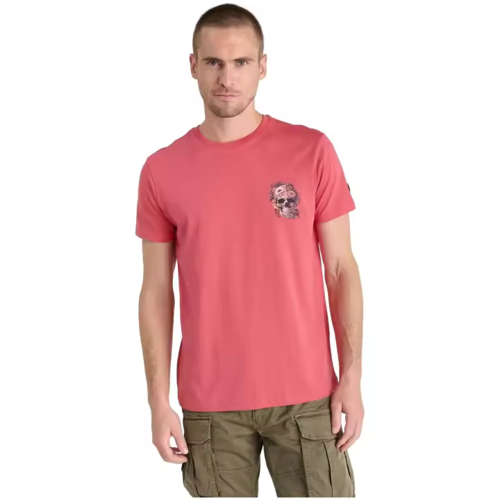 Camiseta LE TEMPS DES CERISES Santiago con Estampación de Calavera Color Coral - 1