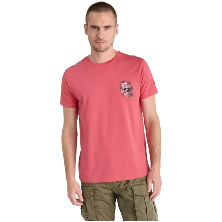 Camiseta LE TEMPS DES CERISES Santiago con Estampación de Calavera Color Coral - 1