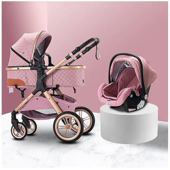 YAZOCO - Cochecito de bebé multifuncional 3 en 1, carrito de viaje fácil de doblar, computadora portátil, asiento de seguridad, estándar de la ue, gran comodidad en el espacio de entrega gratuita - 1