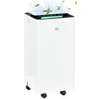HOMCOM Deshumidificador Eléctrico 10L/día Depósito de Agua 2,5L Deshumidificador de Aire Silencioso con 5 Modos 2 Velocidades Pantalla LED Temporizador para Dormitorio Salón 25x25x50,5 cm Blanco - details 0