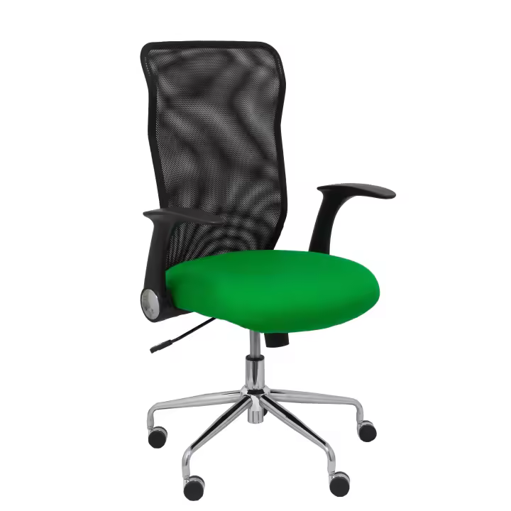 Piqueras Y Crespo Silla Minaya Ergonómica Respaldo Malla Negro Asiento Bali Verde - 1