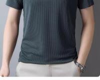 Camisa Polo De Verano Para Hombre Con Cuello Redondo Solido Camiseta De Negocios Transpirable Corta Cuello En V Talla Única - details 14