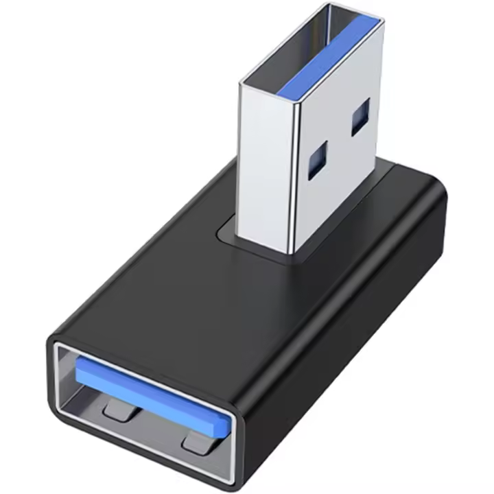 Adaptador de extensión USB 3.0 macho a hembra de 90 grados en ángulo recto hacia hacia para ordenador portátil, convertidor de extensión USB - 1