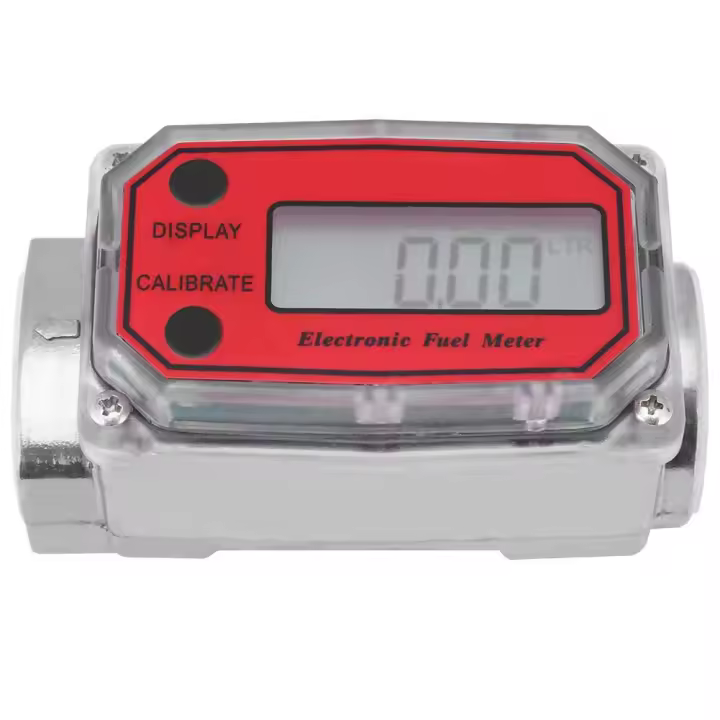 Medidor Electrónico de flujo de combustible de Turbina para diesel y queroseno, with digital LCD pantalla, entrada/Salida FNPT de 1 "(Rojo LLW-25) - 1