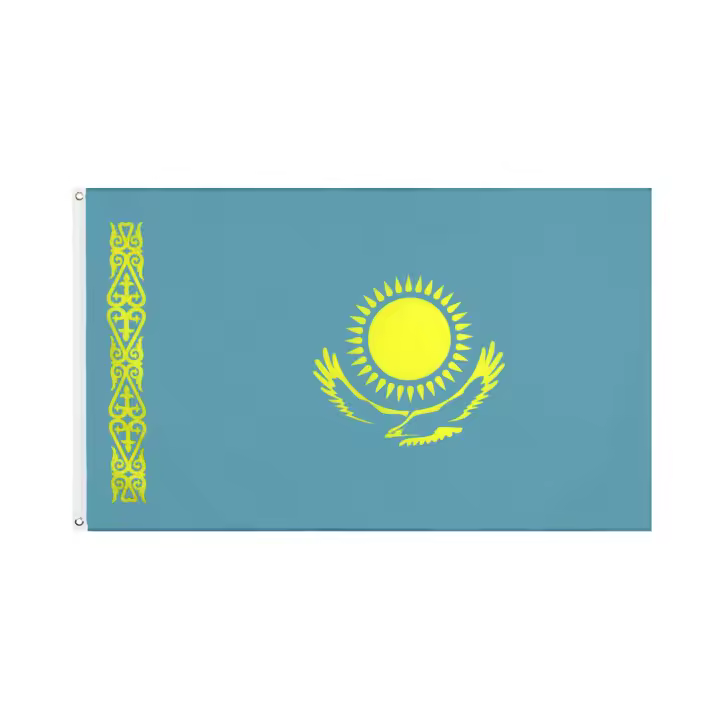 Bandera Nacional De Kazajistán 90x150CM FLAGLINK Para Decoración Material Poliéster Estilo Colgante - 1