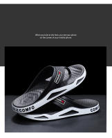 Zapatillas De Verano Para Hombres Estilo Hong Kong Cómodas Y Modernas Sandalias De Playa Con Dedos Descubiertos Para Uso Exterior Parejas - details 1