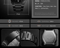 Reloj Deportivo De Moda SKMEI Para Hombres Cuarzo Digital Resistente Al Agua Con Contador Regresivo Y LED Reloj Masculino De Pulsera Acero Inoxidable - details 10