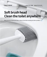Juego De Cepillo Y Soporte Para Inodoro Con Cabeza Flexible Y Cerdas De Silicona Tamaño Compacto Para Almacenamiento Para Baño - details 4