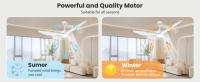 Aigostar Ventilador de Techo con Luz Silencioso 52″, Motor DC Reversible 40W, Mando a Distancia, 6 Velocidades, Luz Regulable (2700K-6500K), Ideal para Dormitorio, Sala o Cocina. Ø132 cm - details 9
