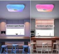 Lámpara Techo Inteligente RGB 36W Cuadrada LED Con Altavoz Y Control Remoto TUYA Bluetooth WIFI Para Decoración De Hogar Dormitorio Sala De Estar - details 8