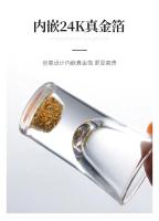 Juego De 7 Copas Pequeñas De Vino Con Película De Oro Dispensador De Baijiu Cristal Transparente Para El Hogar Estilo Minimalista Moderno - details 9