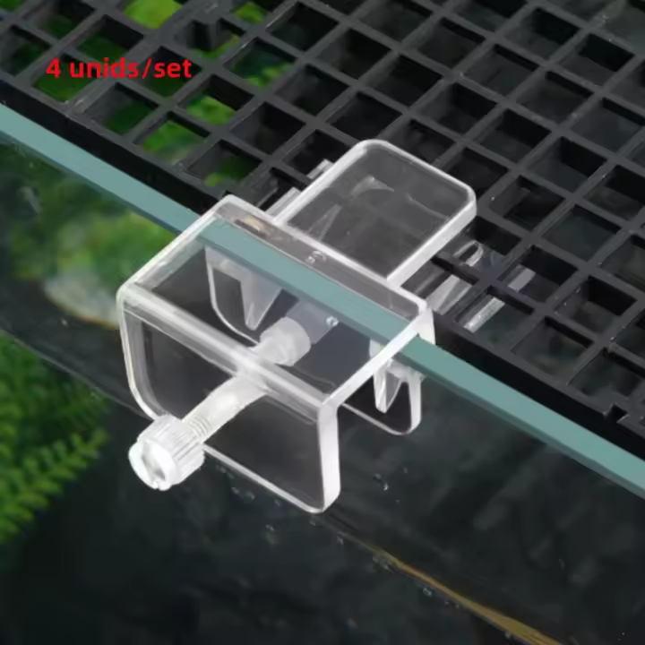 Juego De 4 Piezas De Porta Cubierta De Acuario Con Clip De Fijación Plástico Y Acrílico Accesorios Para Tanque De Peces - 1