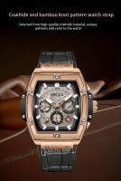 Reloj De Cuarzo Deportivo De Lujo Para Hombre ONOLA 2024 Estilo Clásico Cuero Auténtico Multi Funcional Resistente Al Agua Con Luz Útil Para Todos Los Días - details 7
