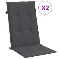 vidaXL Cojines silla respaldo alto 2 uds tela Color Antracita melange,  Gris claro melange,  Gris oscuro melange y mas Cojín Decorativo de Asiento Cojines de muebles de salon - details 0