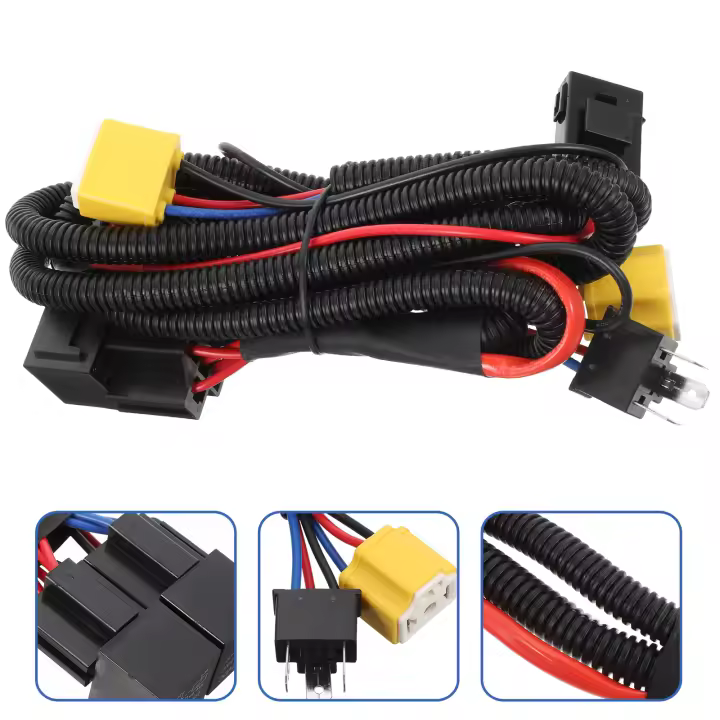 Kit De Alimentación De Faros Halógenos H4 Mejorador De Brillo De Luz LED Conexión De Cable Para Automóvil - 1