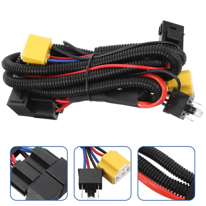 Kit De Alimentación De Faros Halógenos H4 Mejorador De Brillo De Luz LED Conexión De Cable Para Automóvil - 1