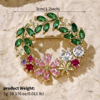 Broche De Flor Dorada Con Zirconia Joyería De Novia Lujo Accesorios Para Mujer Regalos Para Damas De Honor Adornos Elegantes Para Bodas - details 15