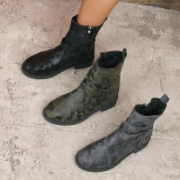 SP Cinturón con cara profunda para Mujer, estilo Korean, Nuevo, de otoño and Invierno, Con Cremallera lateral y Cabeza Redonda, parte inferior Gruesa, informal, de talla Grande - details 2