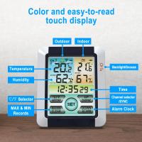 Medidor De Temperatura Y Humedad Inalámbrico Para Interior Y Exterior Con Pantalla Táctil De Color Grande Para Clima LCD - details 1