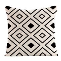Juego de 4 fundas de almohada decorativas geométricas negras de 40 x 40 cm, ideales para patio, jardín, banco y sofá. Cuidado de la ropa de cama. - details 3