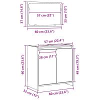 Gabinete de baño vidaXL con espejo de madera de roble negro 60x33x61 cm de madera de ingeniería - details 7