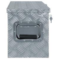 vidaXL Caja de aluminio 76,5x26,5x33 cm cm plateada - details 1