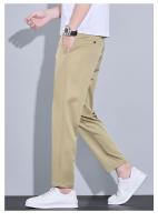 Pantalones Casuales Para Hombre De Verano Largo Hasta El Tobillo Ajustados Color Sólido Moda Fitted Cierre Elástico Talla 28-38 - details 6