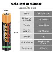 HOGARISIMO PACK de  Pila AA/AAA de c arbon 1.5V con especial duracion,Tiene una amplia gama de usos y es adecuado para varios dispositivos: controladores de juegos, juguetes, linternas y cámaras digitales. - details 2