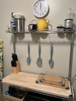 Cosgomarket Estantería de Cocina 3 Niveles con Encimera Extraíble en Madera y Cromo - Resistente hasta 400 kg - Montaje Fácil y Dimensiones Espaciosa: 91,44 x 35,56 x 160 cm - details 1