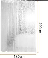 Cortina de Ducha Antimoho 180X200 cm, 3D Cubo de Agua Semitransparente Espesos EVA Lavable Cortinas de Baño with 12 Ganchos, Impermeable Antibacterian Secado RÁPIDO, para Batería - details 3