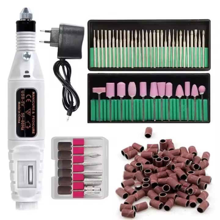 Set De Arte De Uñas Eléctrico Profesional 20000RPM Multifuncional Para Pintura De Uñas Con Kit De Pulido Herramienta De Manicura Eléctrica - 1