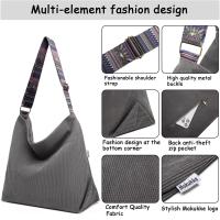 Bolso bandolera para Mujer, Bolso de pana Grande, Bolso Cruzado, informal, para Escuela, oficina, Trabajo, Viajes, excursiones, - details 2