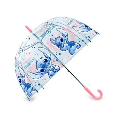 Stitch, Paraguas, Transparente, EVA, Forma de Campana, Niñas, Niños, Infantil, 45 cm. Kiglam - 1