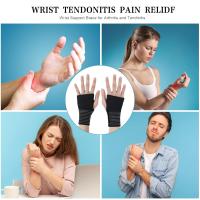 2 Pack Elastic Wrist Support with Strap, Adjustable Wrist Compression Relieves Wrist Pain,Sports Use for Men and Women, Right & Left (Black) - details 3