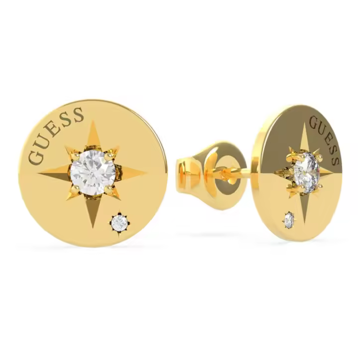 GUESS Pendientes Mujer Acero Inoxidable Dorado Circonitas Estrella Wanderlust UBE20018 - 1
