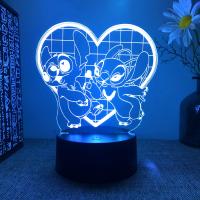 Lámpara De Mesa Anime Stitch 3D Luz Nocturna Cambio De Color 16 Brillo Ajustable Regalo De Cumpleaños Y Navidad Para Niños - details 1