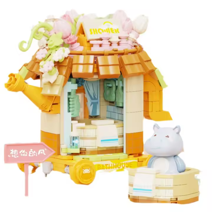 HUIQIBAO Mini Modelo De Tienda De Bloques Creativos Serie Ciudad Callejera Con Animales Adorables Set Micro Para Niños Juguetes De Bloques De Construcción Unisex - 1