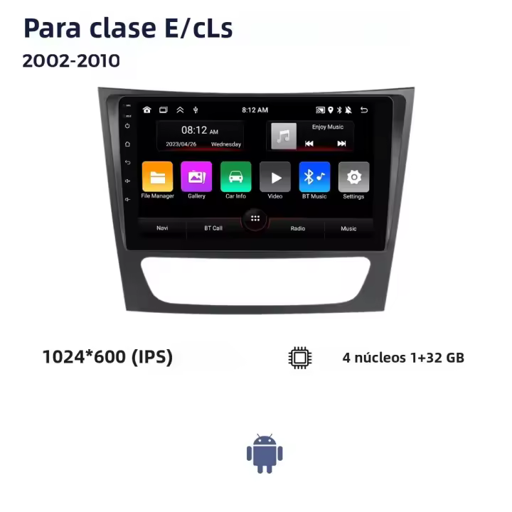 Radio Para Coche Android Para Mercedes Benz E-class W211 E200 E220 E300 E350 E240 CLS 2002-2010 Multimedia GPS Estéreo 2Din Sin DVD Pantalla Táctil 9' Soporte CarPlay Android Auto - 1