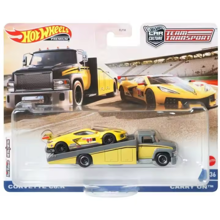 Hot Wheels Team Transport Corvette C8R + Carry On camión de transporte Premium - 1