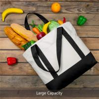 Bolso de mano grande de lona de moda de 15,7*13,7*3,93 pulgadas, bolso de compras reutilizable ecológico, bolso de playa, bolso de lona inferior con bolsillo externo, adecuado para exteriores - details 1
