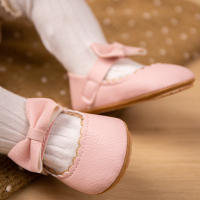 Zapatos De Bebé Niña Princesa Vestido PU Suela De Goma Antideslizante Nudo Mariposa Infantil Cuna Primeros Pasos Niña Recién Nacida - details 7